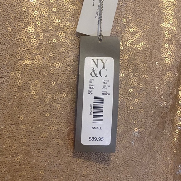 NEW WITH TAGS: Gold Sequin New York & Company Dress (Size Small) - Picture 3 of 4